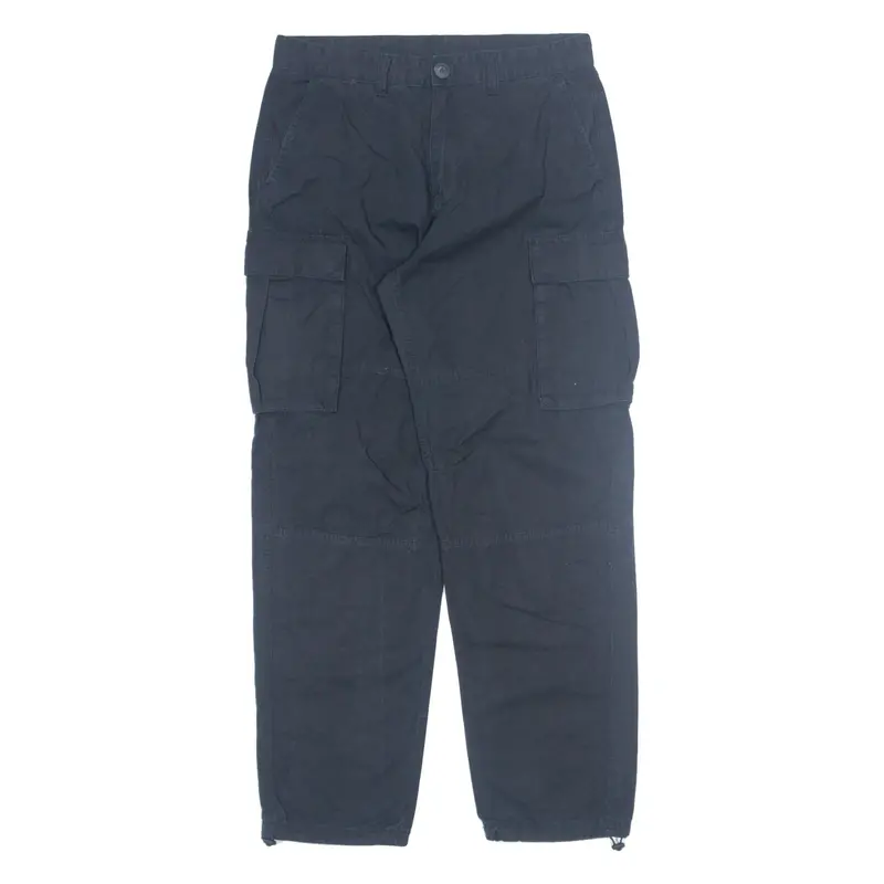 H&M Divided Cargo Womens Trousers Black Regular Tapered W29 L29 1
