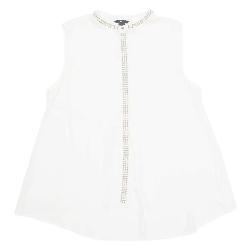 H&M Sheer Womens Blouse White L 1