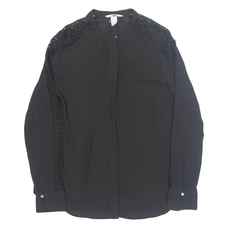 H&M Womens Blouse Black Long Sleeve M 1