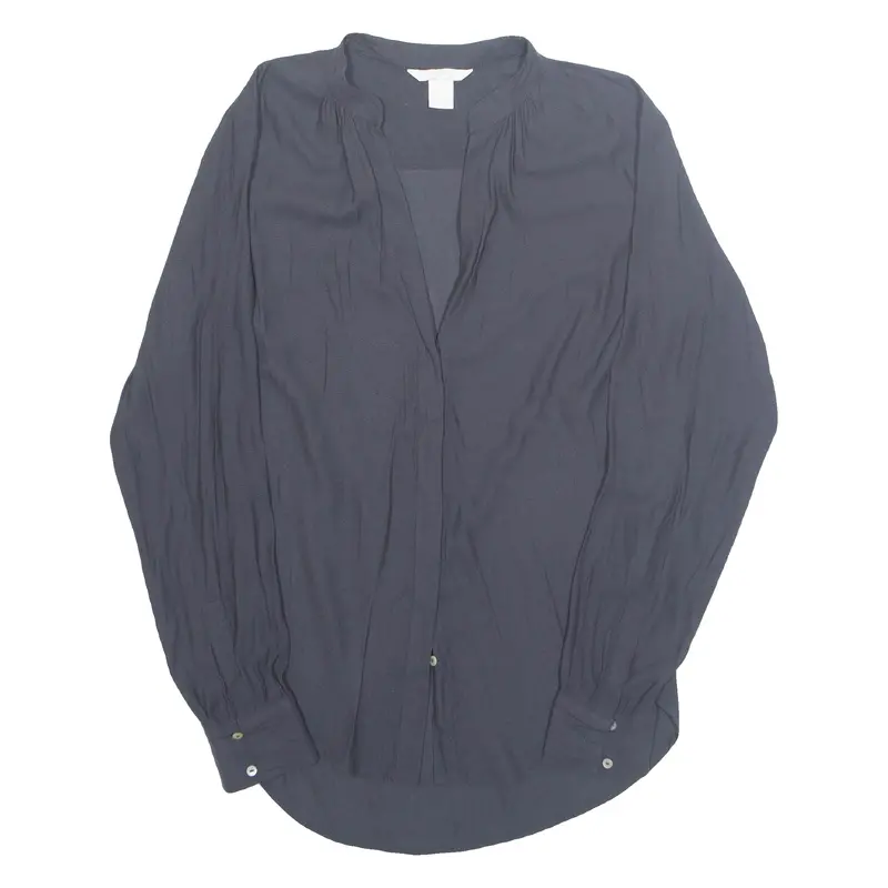 H&M Womens Blouse Blue V-Neck Long Sleeve S 1