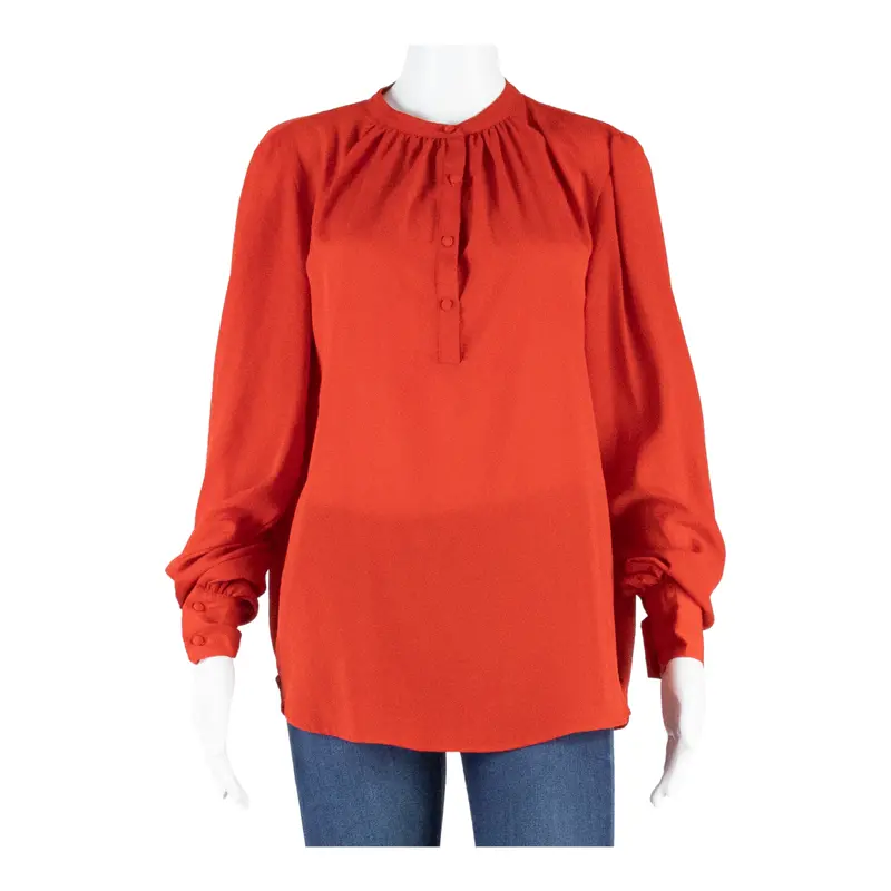 H&M Womens Blouse Red Long Sleeve L 1
