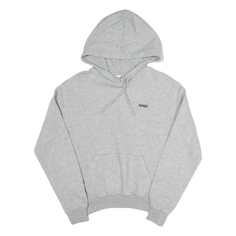 H&M Womens Grey Nasa Pullover Hoodie Xs Cotton Blend Casual Sweatshirt 1