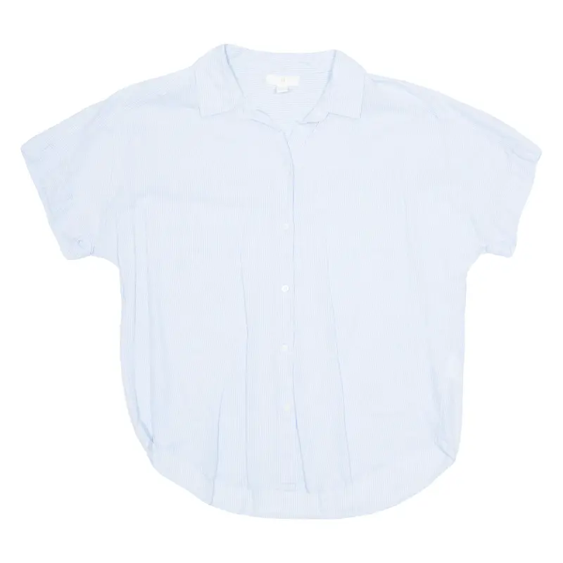 H&M Womens Printed Shirt Blue Collared Striped Uk 8 1