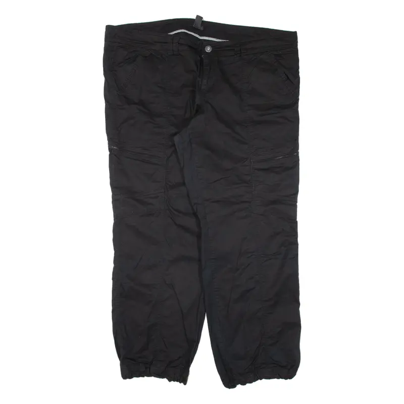 H&M Womens Trousers Black Loose Tapered W44 L30 1