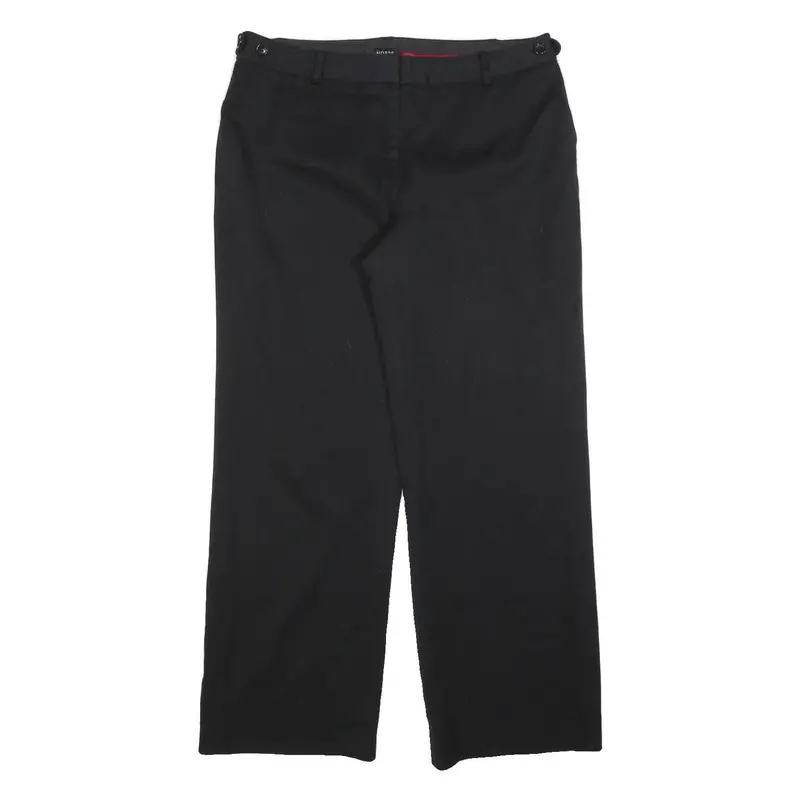 Hobbs London Womens Wool Blend Black Regular Fit Straight Leg Trousers W34 L32 1