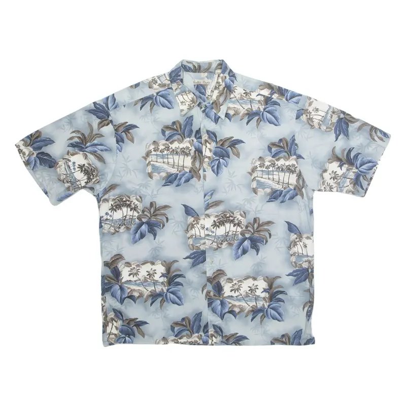 Hollis River Mens Hawaiian Shirt Blue Floral Xl 1