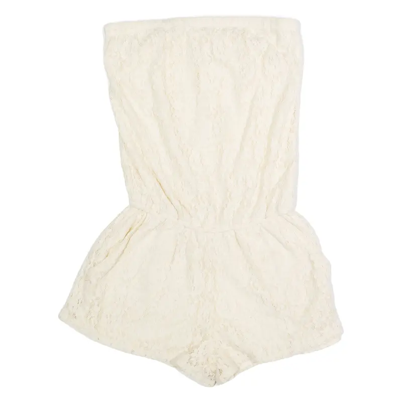 Hollister Womens Playsuit Cream Wide-Leg Lace Xs 1