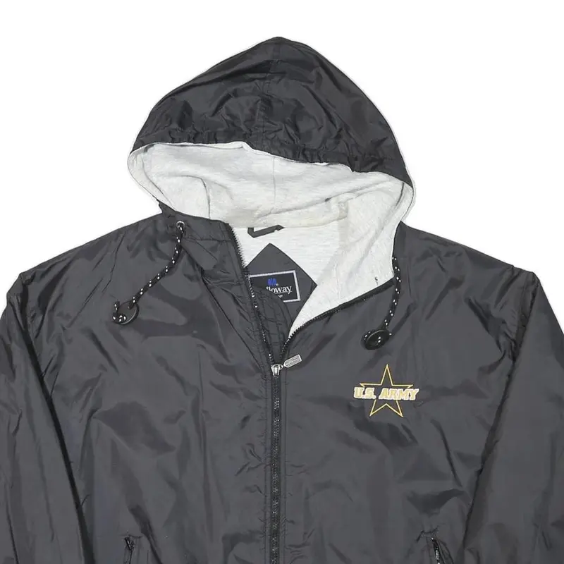 Holloway Mens Black U.S. Army Logo Lightweight Zip Jacket L Polyester Blend 2