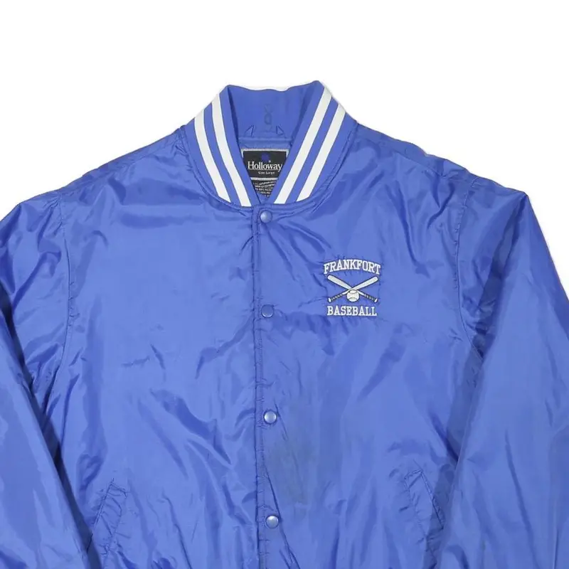 Holloway Mens Blue Baseball Button Jacket M Polyester Blend Varsity Sports 2