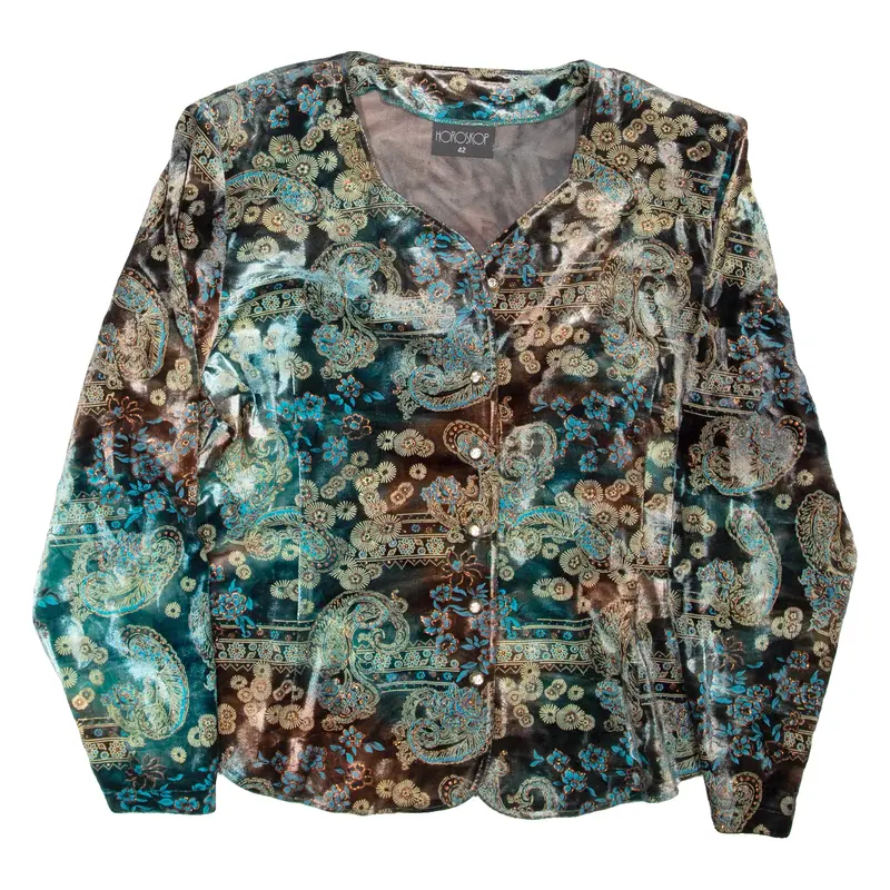 Horoscop Lightweight Womens Jacket Green Paisley M 1