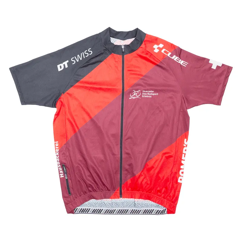 Huerzeler Full Zip Cycling Shirt Mens Jersey Red Xl 1