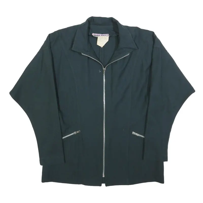 Hug Amco Womens Black Wool Zip Jacket M Classic Plain Stylish Comfortable 1