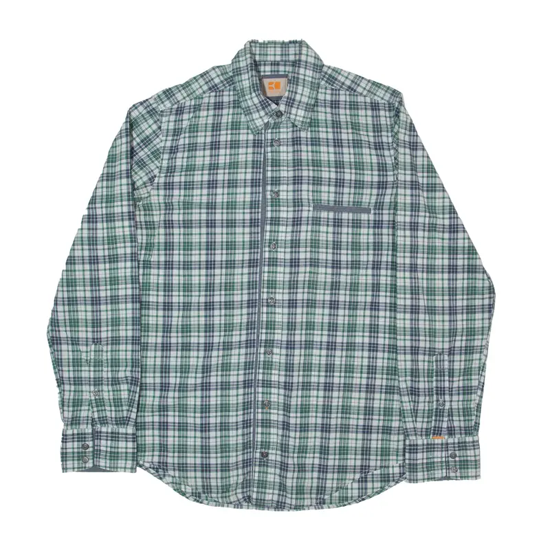 Hugo Boss Mens Shirt Green Check Long Sleeve S 1