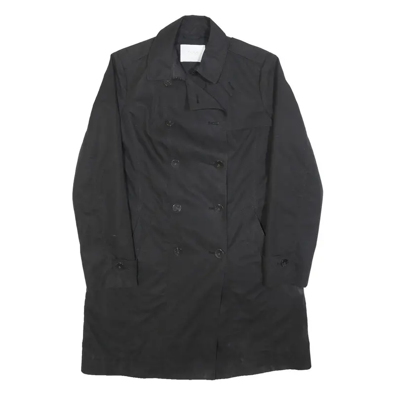 Hugo Boss Womens Black Cotton Blend Double Breasted Jacket Uk 16 Button Closure 1
