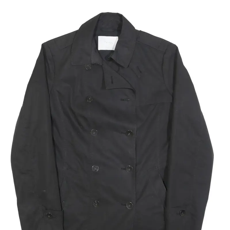 Hugo Boss Womens Black Cotton Blend Double Breasted Jacket Uk 16 Button Closure 2