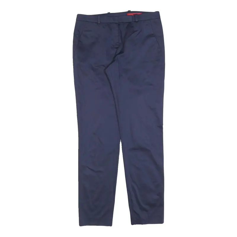 Hugo Boss Womens Navy Blue Slim Zip Trousers W28 L30 Tailored Classic Fit 1