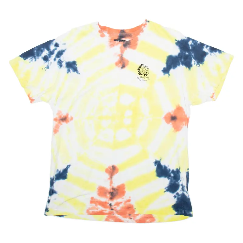 Hustle Gang Mens Tie Dye T-Shirt Yellow Xl 1