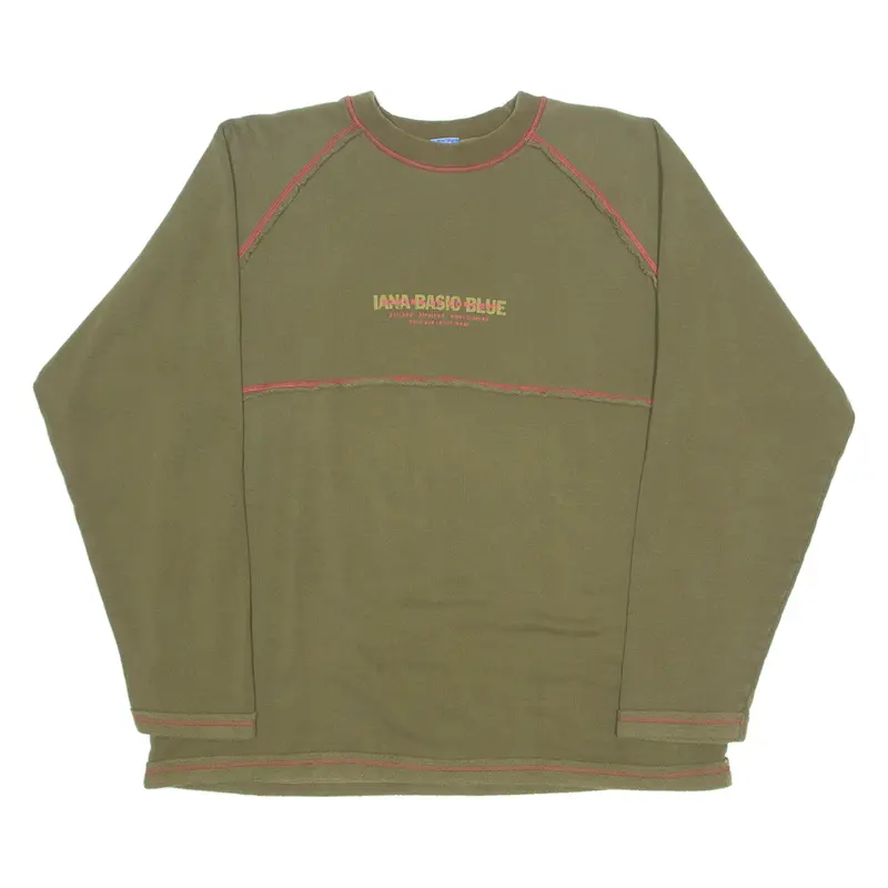 Iana Womens Sweatshirt Green Crew Neck Xl 1