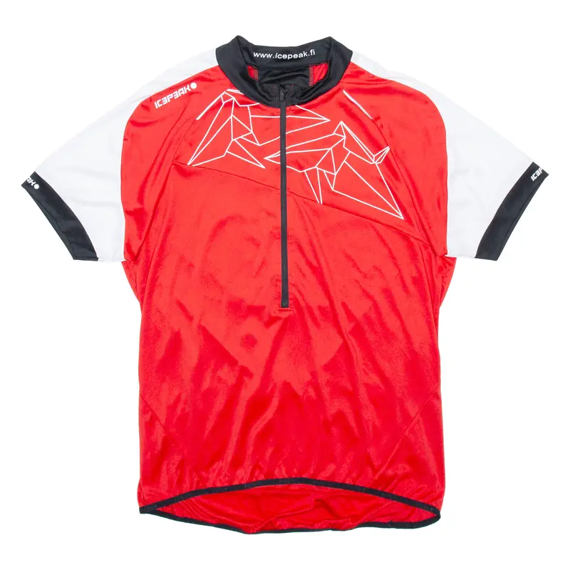 Ice Peak Cycling Mens Jersey Red 1/2 Zip Xl 1