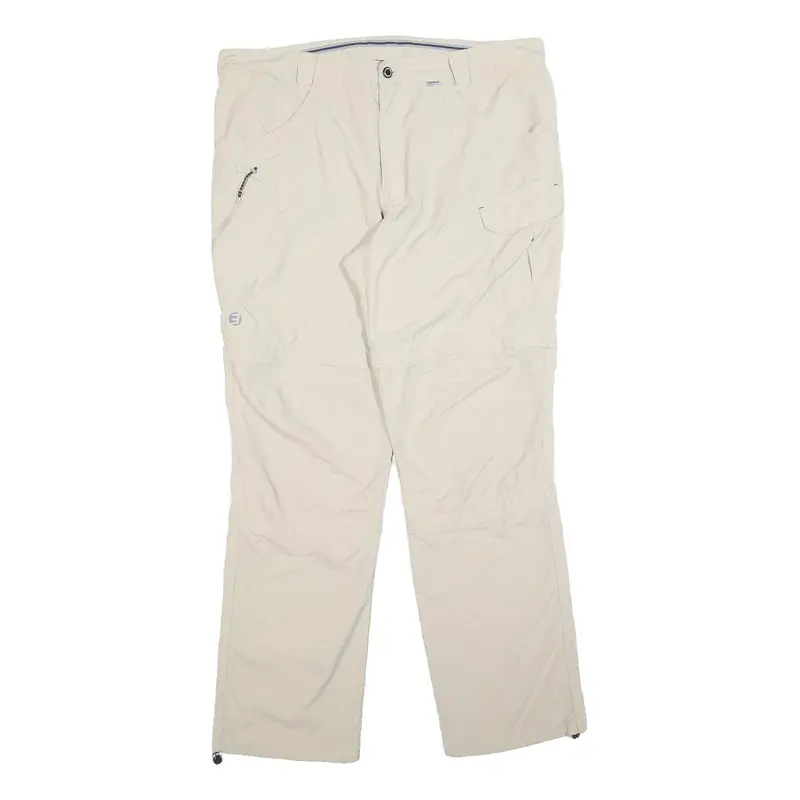 Icepeak Mens Polyester Blend Beige Regular Zip Trousers W40 L34 Outdoor Casual 1