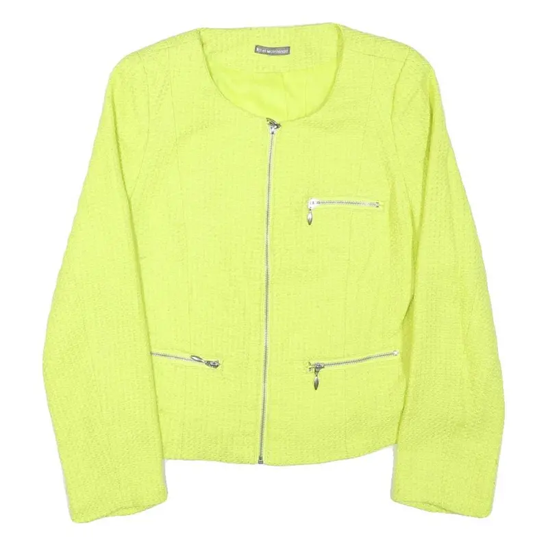 Ici Et Maintenant Womens Yellow Polyester Blend Zip Jacket M Woven Plain 1