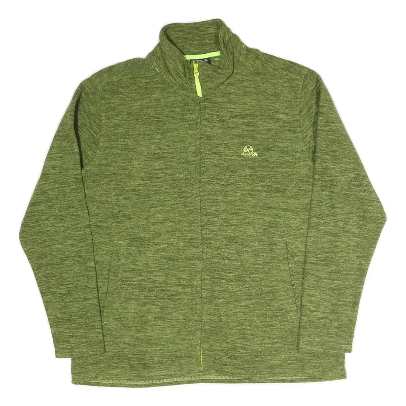 Identic Mens Green Jacket Xl Polyester Blend Plain Zip Casual Lightweight 1