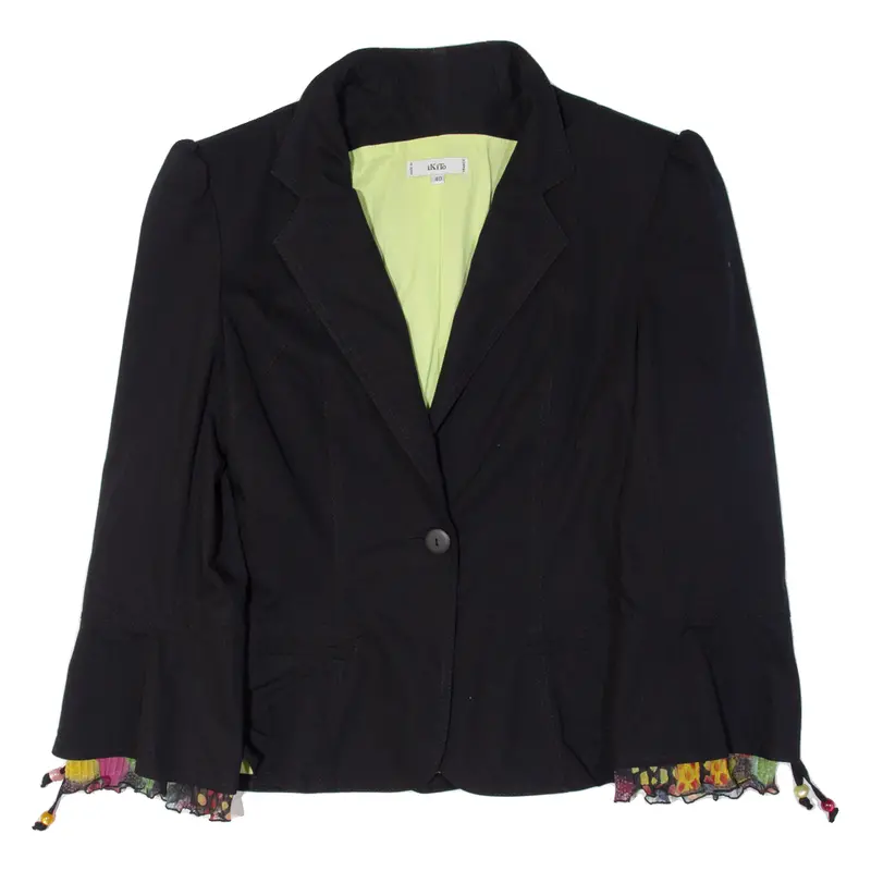 Ikito Womens Blazer Jacket Black Viscose 90S M 1
