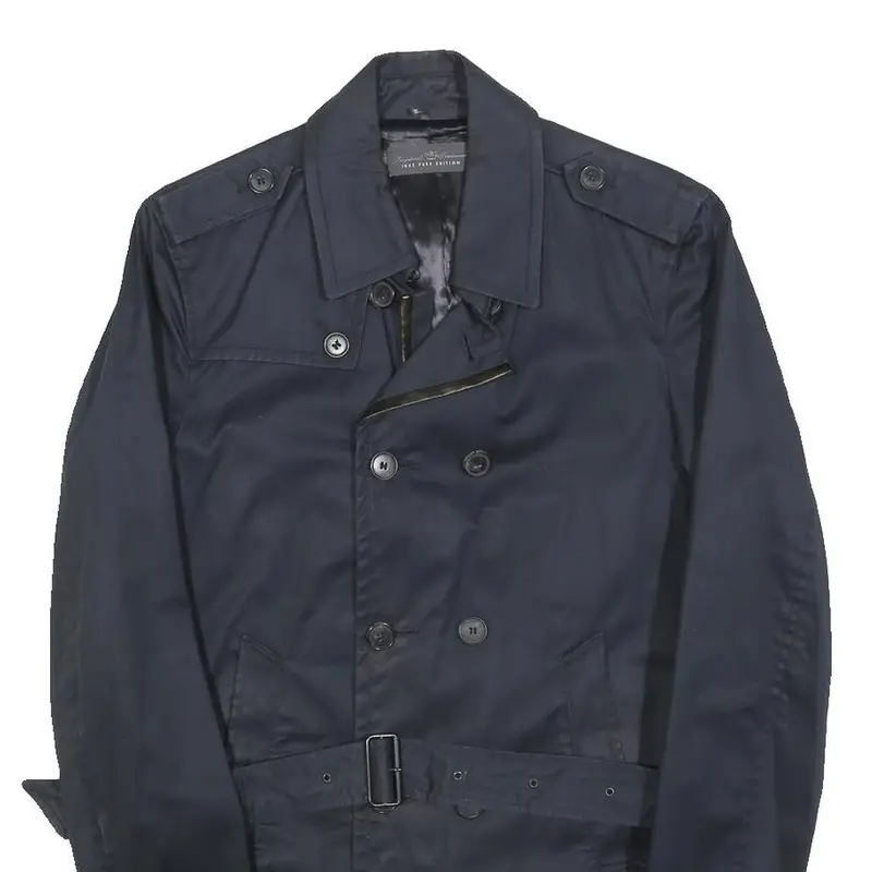 Ikks Pure Edition Womens Navy Blue Classic Cotton Blend Button Jacket M 2