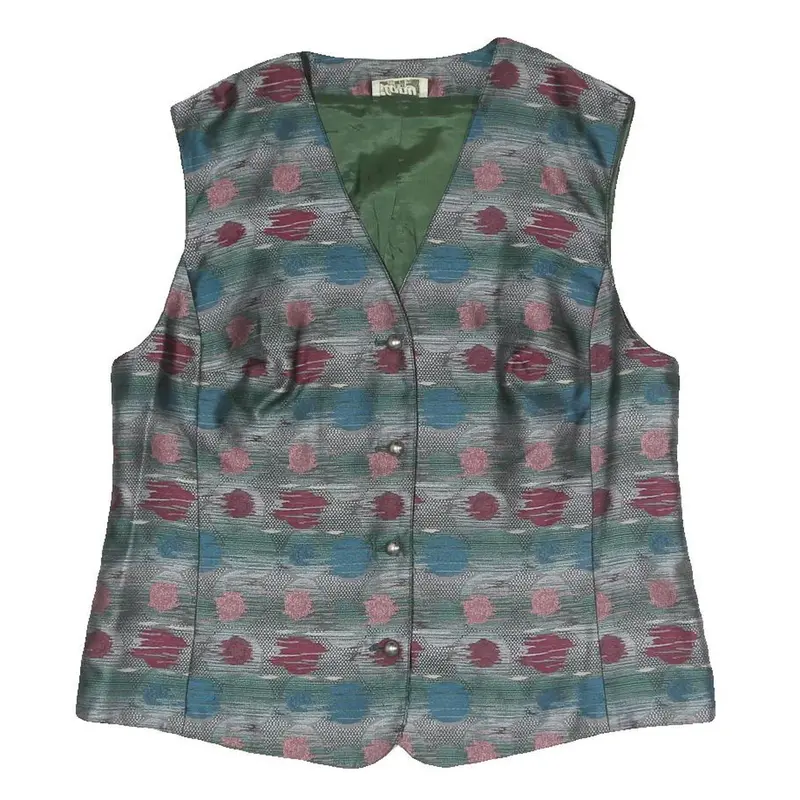 Ilany Womens Multicoloured Button Jacket L Polyester Blend Striped Pattern 1