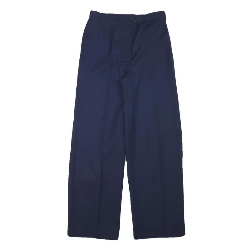 Im Womens Polyester Blend Navy Relaxed Straight Trousers W26 L28 Classic Zip 1