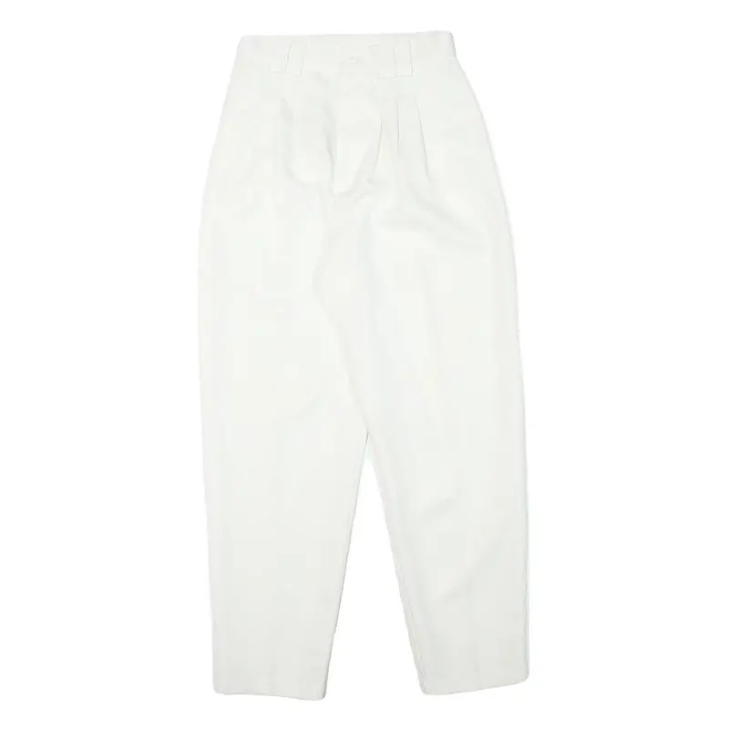 Imigario Womens White Relaxed Trousers W24 L26 Polyester Blend Zip 1