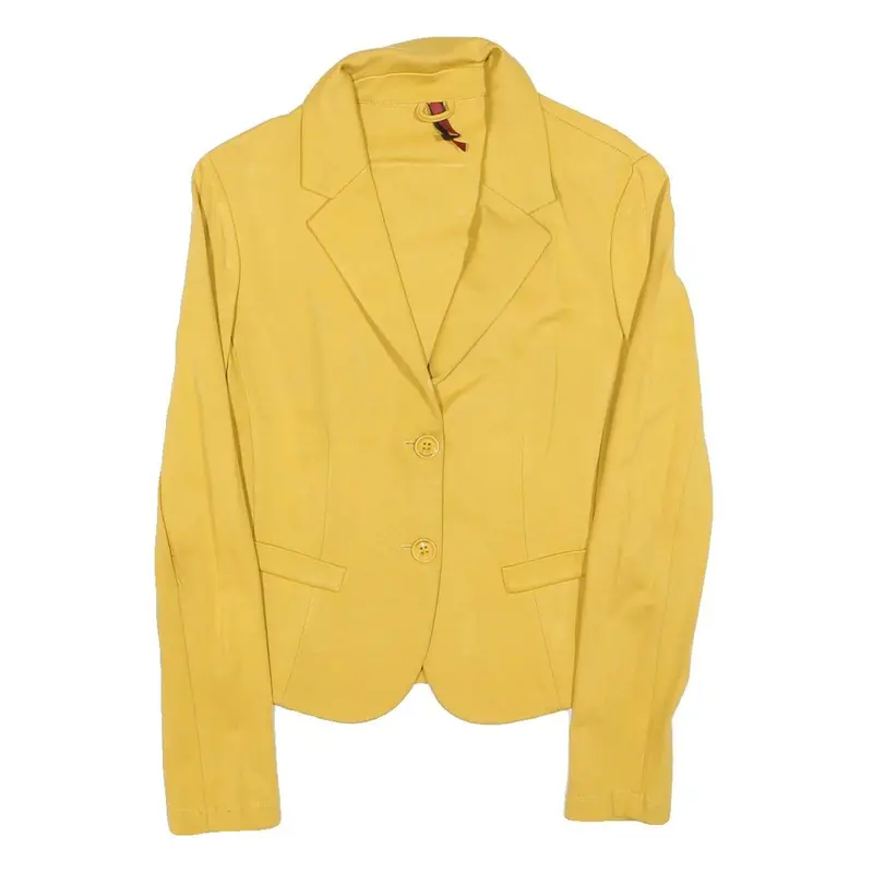 Imperial Womens Yellow Jacket Xl Polyester Blend Button Plain Long Sleeve 1