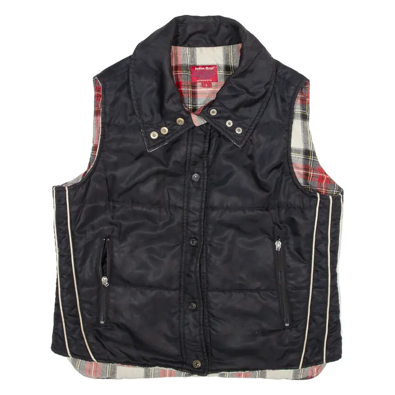 Indian Rose Authentic Style Mens Gilet Black L 1
