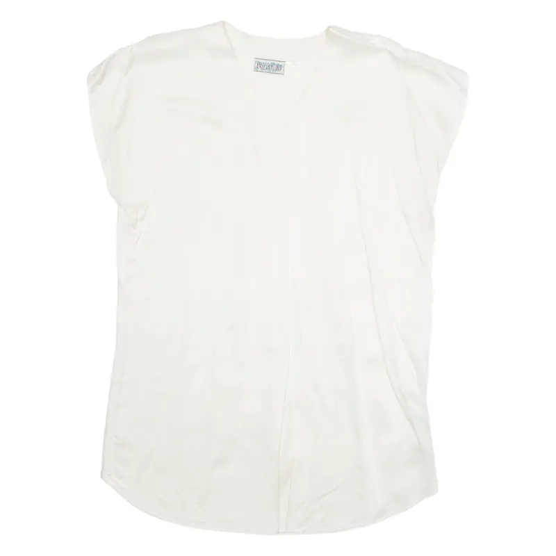 Inspiration Womens Top Cream V-Neck Sleeveless Suede M 1