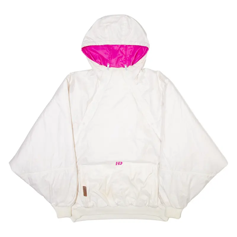 Insulated Womens Anorak Jacket White Hooded Xl 1