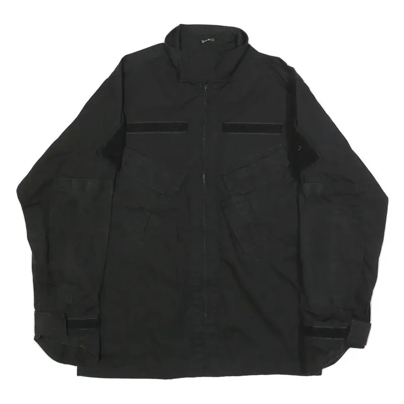 Invader Gear Mens Black Cotton Blend Tactical Jacket M Zip Plain Military Style 1