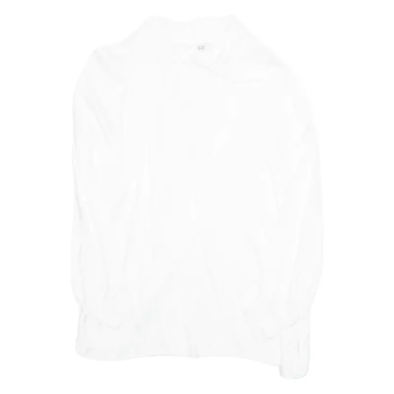 Ipsy Womens Ruffle Blouse White V-Neck Long Sleeve Viscose L 1