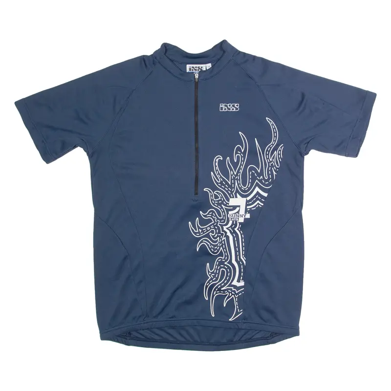 Ixs Cycling Mens Jersey Blue 1/2 Zip M 1