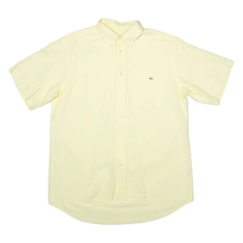 Izod Lacoste Mens Plain Shirt Yellow 90S L 1