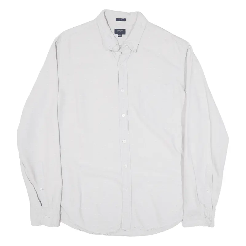 J Crew Slim Fit Mens Plain Shirt Grey Long Sleeve L 1