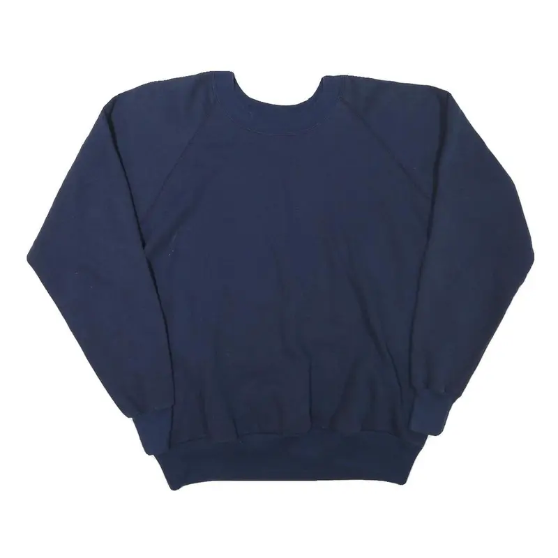 J E Morgan Mens Navy Blue Sweatshirt Crew Neck L Casual Cotton Blend Pullover 1