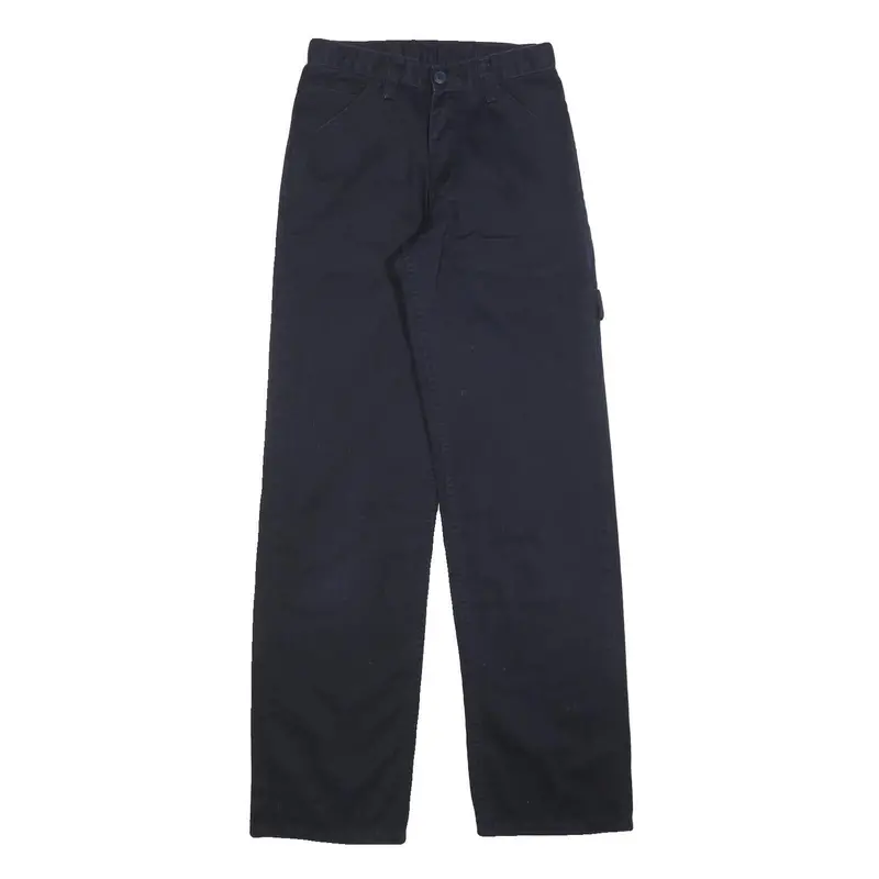 J Galt Womens Cotton Blend Navy Regular Fit Straight Leg Trousers W26 L32 1