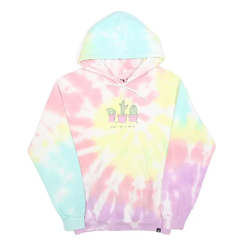 Jac Vanek Womens Pastel Tie Dye Hoodie S Cotton Blend Cute Cactus Print 1