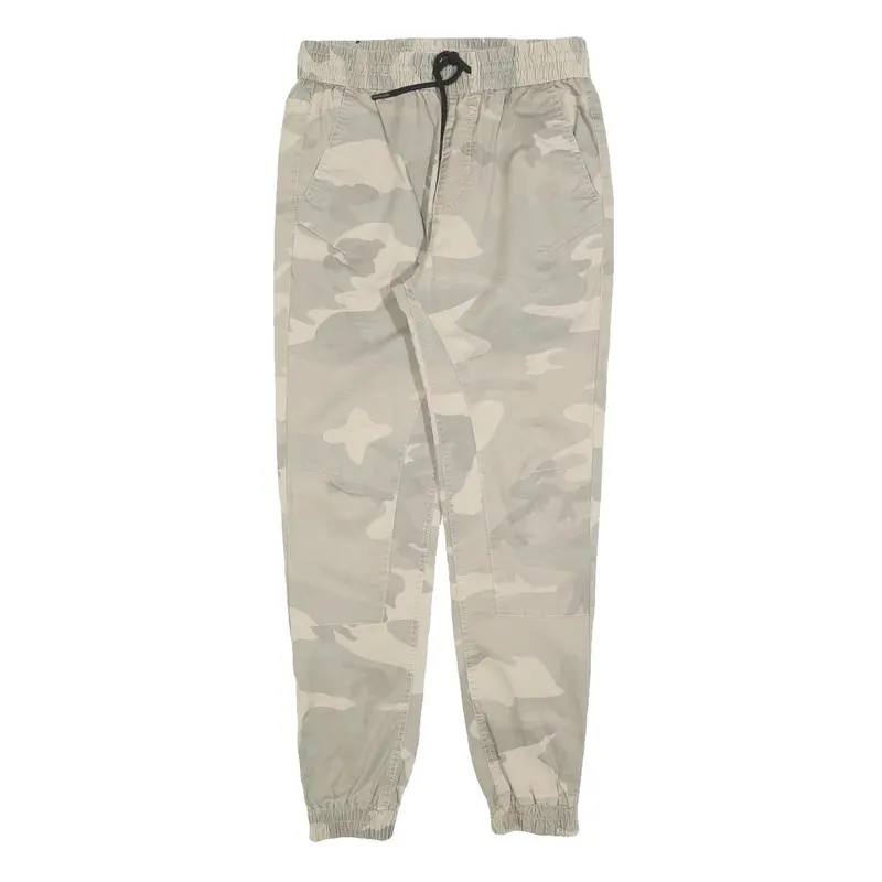 Jack & Jones Mens Cotton Blend Beige Camo Slim Tapered Trousers W28 L28 1