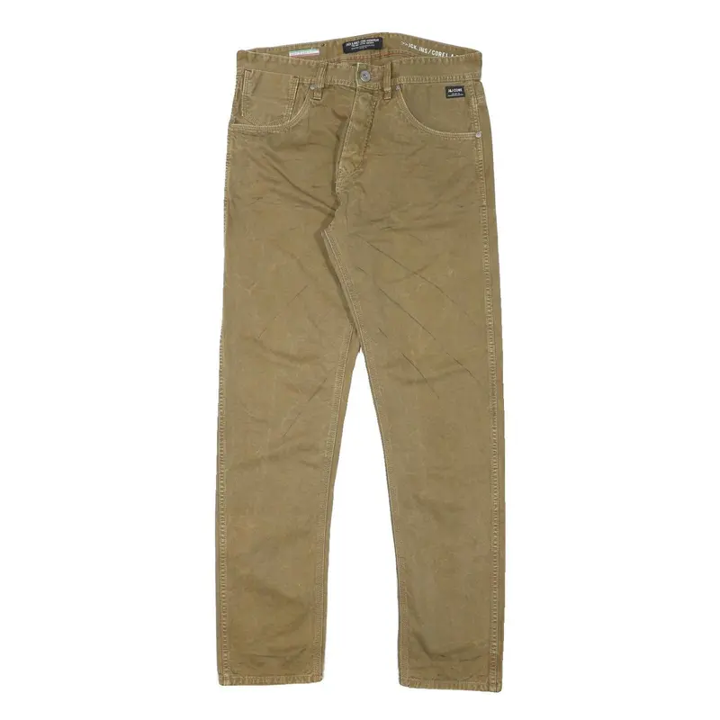 Jack & Jones Mens Slim Fit Workwear Beige Cotton Blend Twill W31 L30 Work Jeans 1