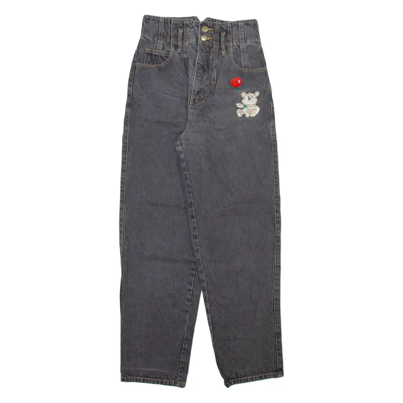 Jack Morgan Womens Jeans Grey Relaxed Tapered Stone Wash W26 L29 1