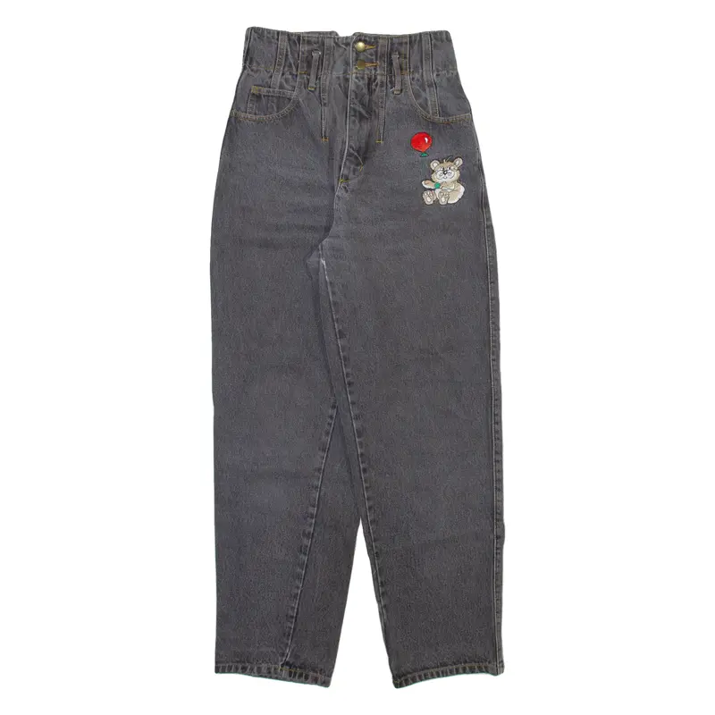 Jack Morgan Womens Jeans Grey Relaxed Tapered Stone Wash W26 L29 1