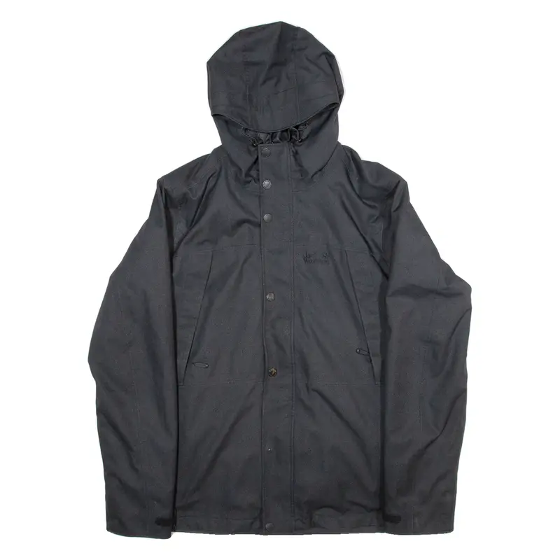 Jack Wolfskin Insulated Mens Parka Jacket Black Hooded L 1