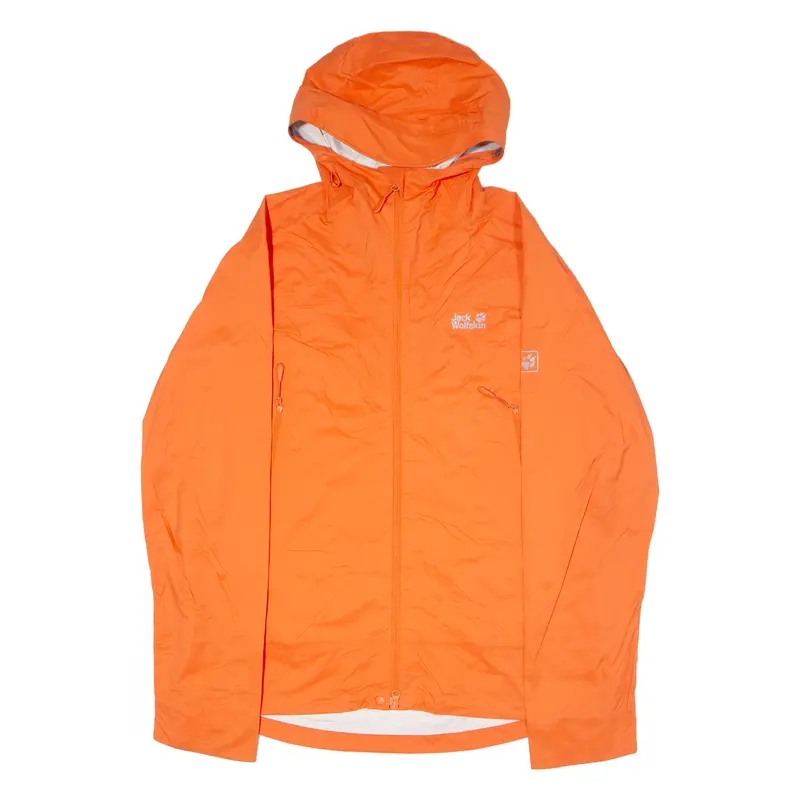 Jack Wolfskin Mens Rain Jacket Orange Hooded Xl 1