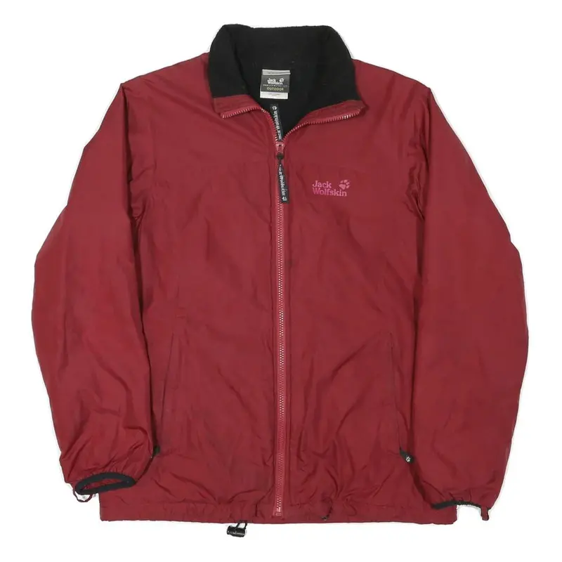 Jack Wolfskin Mens Red Outdoor Jacket M Polyester Blend Zip Lightweight 1